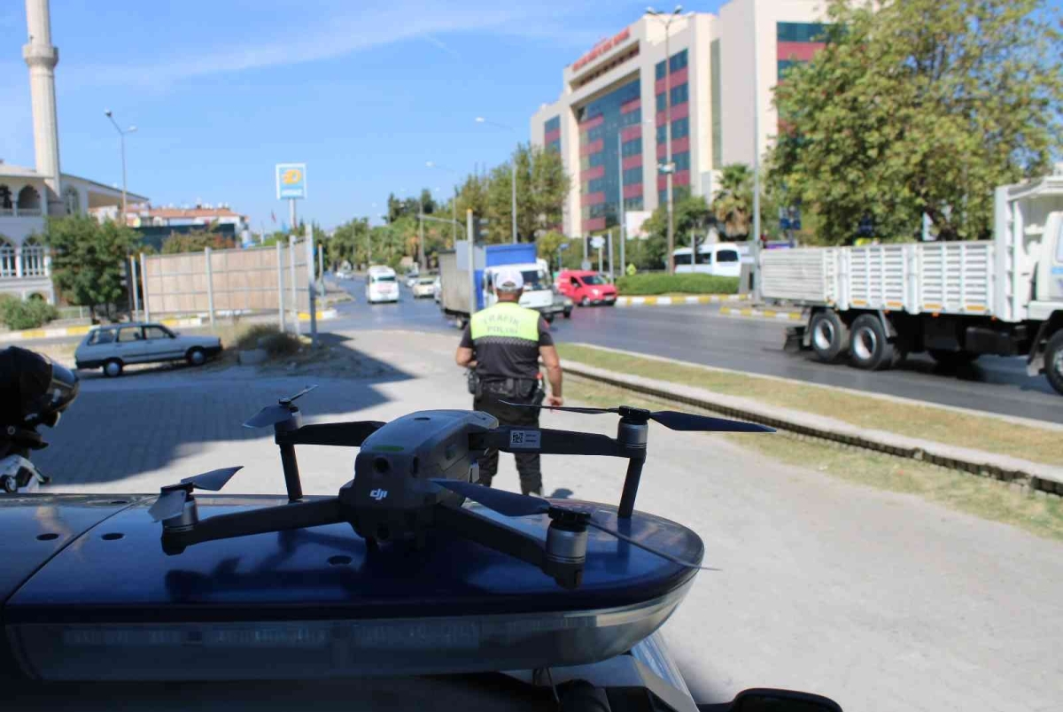Drone destekli denetimlerde 1 saatte 31 araç cezadan kaçamadı
