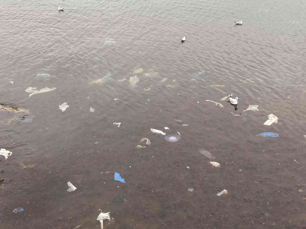 Kadıköy’ü lodos vurdu, Caddebostan sahilini plastik atıklar kapladı
