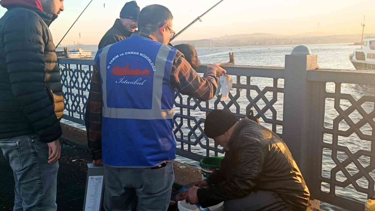 Galata Köprüsü ve Atatürk Köprüsü’nde amatör balıkçılar denetlendi
