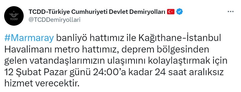 Marmaray ve İstanbul Havalimanı metro hattı 24 saat aralıksız hizmet verecek
