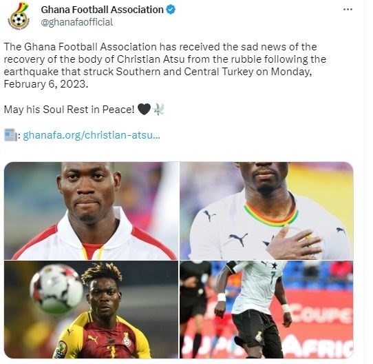 Gana Futbol Federasyonu’ndan Atsu için taziye mesajı
