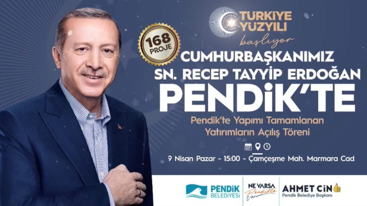 Cumhurbaşkanı Erdoğan 168 eserin açılışı için Pendik’e geliyor
