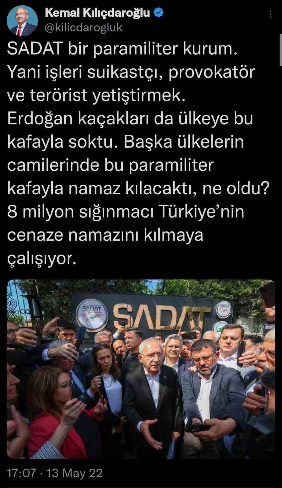 SADAT Kemal Kılıçdaroğlu’na açtığı davayı kazandı
