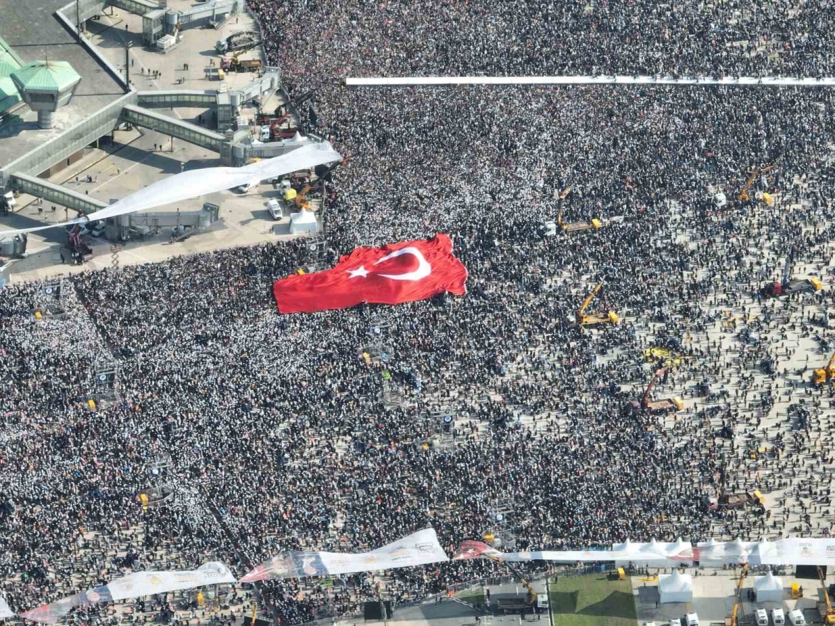 AK Parti Büyük İstanbul Miting alanı havadan böyle görüntülendi

