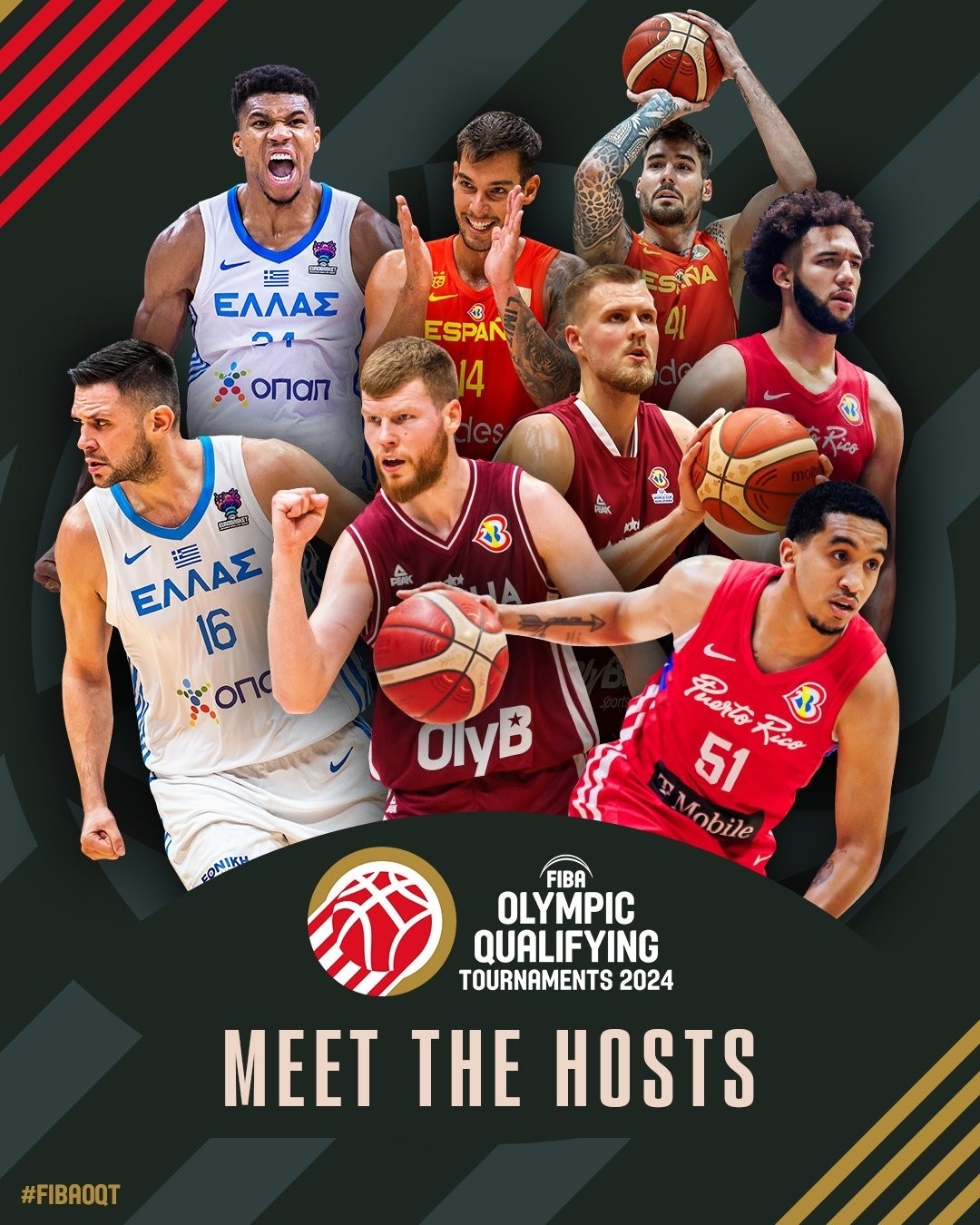 FIBA Olimpiyat Eleme Turnuvaları 2024’e Yunanistan, Letonya, Porto Riko ve İspanya ev sahipliği yapacak
