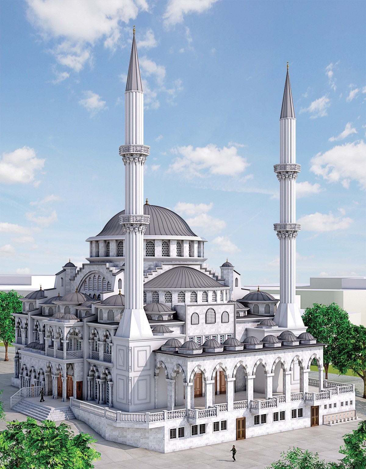 Atila Aydıner’in inşaatını başlattığı Hoca Hayri Efendi Merkez Camii’nde çalışmalar sürüyor
