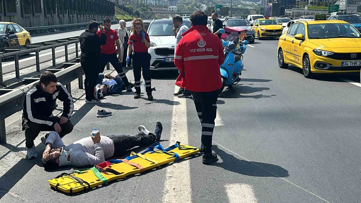TEM Otoyolu’nda kaza: Yaralılar acı içerisinde yerde kıvrandı, sürücü ve eşi panik yaşadı
